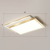 Minimalistic Gold Led Ceiling Light For Living Room - Rectangle Shaped Acrylic Flush Mount / 43