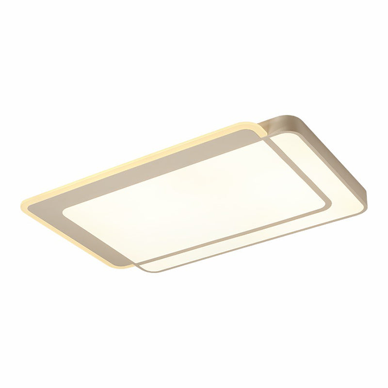 Minimalist White Led Flush Mount Ceiling Light With Acrylic Diffuser
