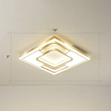 Golden Led Flush Mount Ceiling Light With Metallic Frame - Modern Lighting For Living Room Gold / 16