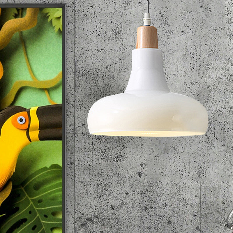 Modern Glass Pendant Lamp With Led Light In White Or Warm Tone - Bowl Cone Saucer Shape / Barn