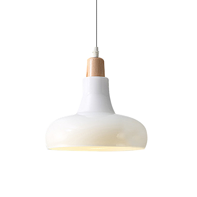 Modern Glass Pendant Lamp With Led Light In White Or Warm Tone - Bowl Cone Saucer Shape