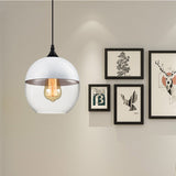 Modern 1-Light Glass Suspension Pendant In White/Black - 5/7/8 Wide Drum/Cylinder/Jar Clear/Yellow