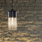 Modern 1-Light Glass Suspension Pendant In White/Black - 5/7/8 Wide Drum/Cylinder/Jar Clear/Yellow