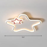 Kids’ Cartoon Star Led Ceiling Light Fixture - Acrylic Flushmount For Bedroom Pink / Warm
