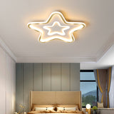 Simplistic Acrylic Star Led Flush Mount Lamp With Gold Finish - Ideal Ceiling Light For Child’s