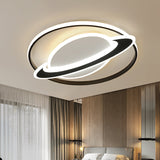Planet Kids Bedroom Flushmount Lighting Black Led Ceiling Light