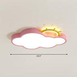 Sunrise Cartoon Led Flushmount Ceiling Light For Kids Bedroom Pink / Warm Cloud