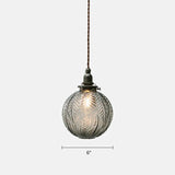 Nordic Glass Orb Mini Pendant Lighting - Textured Finish Sleek Black Design Ideal For Bedroom