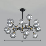 Nordic Style Black Glass Chandelier With Tree Branch Design For Living Room 20 / Smoke Gray