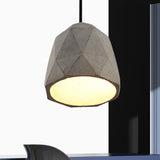 Vintage Cement Pendant Hanging Lamp: Bowl/Cylinder/Semi Circle Shape 1 Light Grey - Ideal For Dining