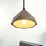 Vintage Cement Pendant Hanging Lamp: Bowl/Cylinder/Semi Circle Shape 1 Light Grey - Ideal For Dining
