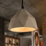 Vintage Cement Pendant Hanging Lamp: Bowl/Cylinder/Semi Circle Shape 1 Light Grey - Ideal For Dining