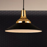 Nordic Style Metal Pendant Lighting - 9.5/14 Width Conic 1-Light Living Room Hanging Ceiling Light