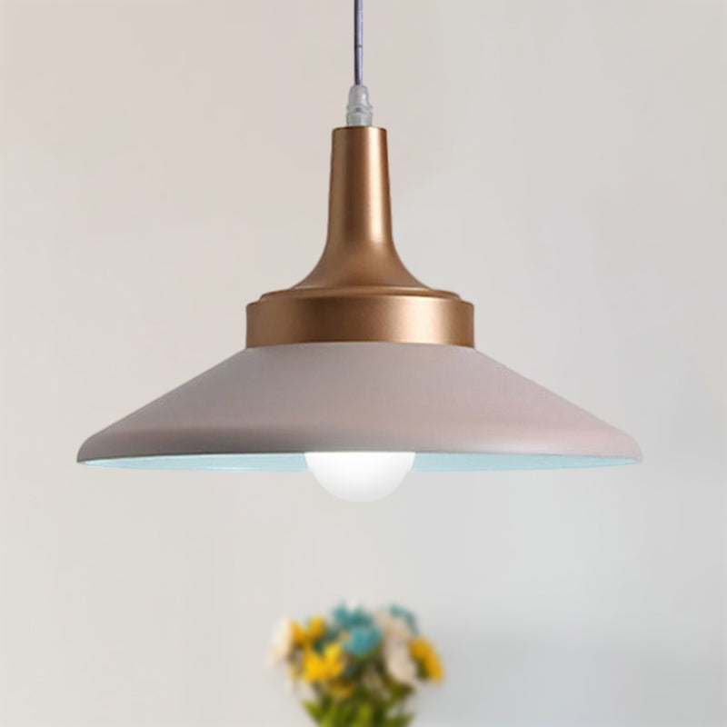 Nordic Style Metal Pendant Lighting - 9.5/14 Width Conic 1-Light Living Room Hanging Ceiling Light