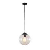 Sleek 1-Head Restaurant Pendant Lamp With Glass Sphere Shade