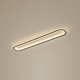 Minimalist Black Led Flush Mount Ceiling Light For Corridor With Acrylic Oblong Shape / 31.5