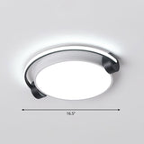 Nordic Acrylic Ceiling Lamp With Headphone Design For Dorm Room Black-White / 16.5 White