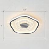 Minimalist Metal Led Flush Ceiling Light - Pentagonal Bedroom Fixture Black / 19.5 Third Gear
