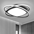 Sleek Black Oval Led Ceiling Lamp For Bedroom - Simplicity Acrylic Flush Mount Light / 19.5’ White