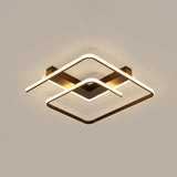 Modern Black Led Flush Ceiling Light For Bedroom - Square Shape With Sleek Metal Design