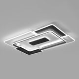 Minimalist Black And White Living Room Ceiling Light - Rectangular Flush Mount Fixture Black -