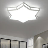 Modern White Hexagonal Star Flush Mount Ceiling Light For Living Room - Acrylic / 18