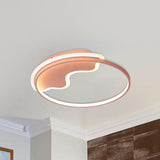 Nordic Style Flush Mount Acrylic Ceiling Light For Living Room And Foyer Décor Pink / 18’ Warm