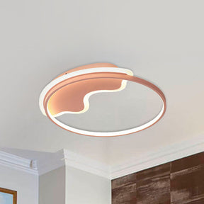 Nordic Style Flush Mount Acrylic Ceiling Light For Living Room And Foyer Décor Pink / 18’ Warm
