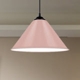 Modern Metal Cone Hanging Light - 1 Pink/Yellow/Green Pendant 12/14/16 Diameter