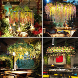 Modern Industrial Hanging Metal Chandelier For Restaurants - Artificial Botanic Led Light Fixture