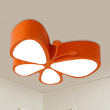 Contemporary Butterfly Led Flush Ceiling Light - Classroom Metal Fixture