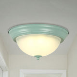 Flush Mount Milk Glass Macaron Loft Ceiling Light For Hallway Bathrooms