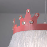 Nordic Style Feather Chandelier: Crown Shaped 2-Light Kit For Girls’ Room