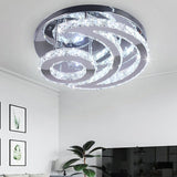 Modern Beveled Crystal Crescent & Sun Ceiling Light - Silver Semi Flush Mount For Bedrooms / White