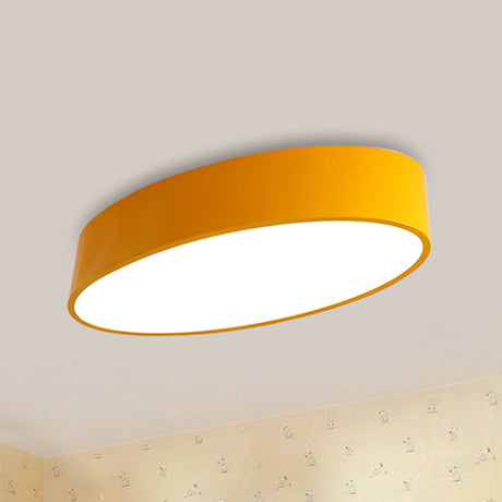 Modern Oval Acrylic Led Flush Mount Ceiling Light - Simple Style Lamp For Kids Bedrooms Multiple