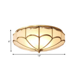 Traditional Opal Glass Dome Flush Mount Chandelier - 14’/18’ Wide 3/4 Bulbs Brass Ceiling