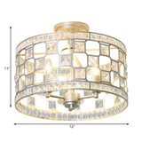 Semi Flush Traditional Clear Glass Ceiling Mounted Light With 3 Bulbs - Silver/Gold Finish Ideal For