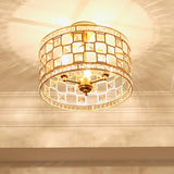 Semi Flush Traditional Clear Glass Ceiling Mounted Light With 3 Bulbs - Silver/Gold Finish Ideal For