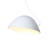 Contemporary Black/White Dome Pendant Light - Stylish Metal Suspension For Dining Room