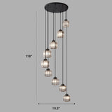 Minimalist Crystal Pendant Ceiling Light With Multiple Lamps And Stairway Design 9 / Black
