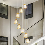 Modern Shaded Glass Multi Light Pendant Ceiling Lamp For Living Room
