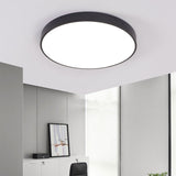 Minimalist Black Led Ceiling Lamp For Meeting Rooms With Acrylic Shade / 16’ White