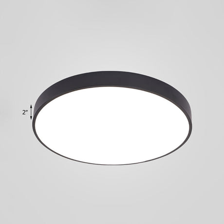 Minimalist Black Led Ceiling Lamp For Meeting Rooms With Acrylic Shade