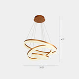 Gold Finish Led Acrylic Loop Ceiling Chandelier - Simple Style & Hanging Light For Dining Room 3 /