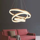 Gold Finish Led Acrylic Loop Ceiling Chandelier - Simple Style & Hanging Light For Dining Room 2 /
