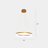 Gold Finish Led Acrylic Loop Ceiling Chandelier - Simple Style & Hanging Light For Dining Room 1 /