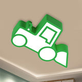 Cartoon Car Ceiling Light - Acrylic Flush Mount For Bedroom Green / Warm