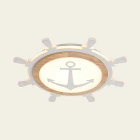 Nautical Acrylic Led Flush Mount Ceiling Light For Kids Room