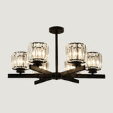 Minimalistic Cylindrical Crystal Ceiling Lamp: Elegant Lighting For Living Room 6 / Black