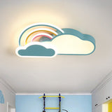 Kindergarten Ceiling Mount Led Light With Cloud And Rainbow Cartoon Design Blue / 19.5 Third Gear